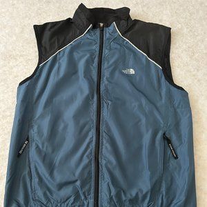 The North Face Men's Dusty Blue & Black Soft Shell Vest Front Zip Pockets Medium